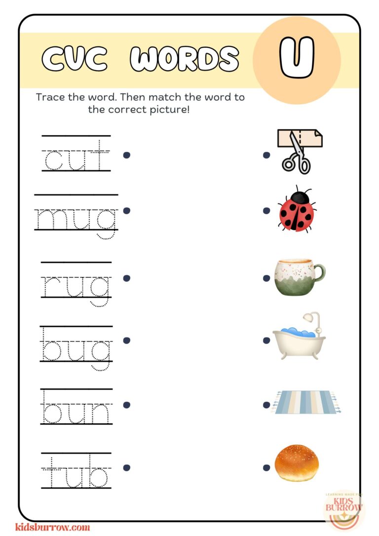 CVC Worksheets – kidsburrow.com
